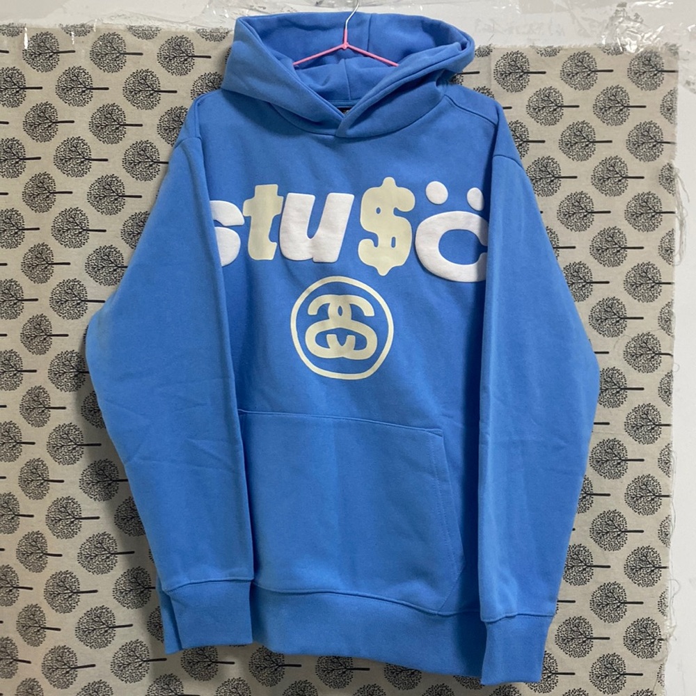 Stussy Unisex Casual Blue Hoodie